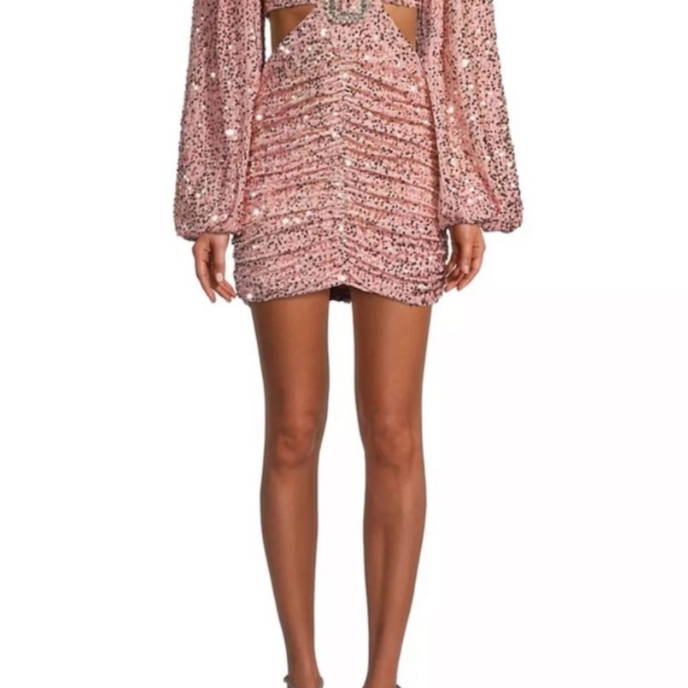 Line And Dot mini sequined dress pink rose gold Size Small - Picture 7 of 11